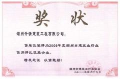 2009年度湖州行業(yè)信用評比優(yōu)