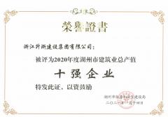 2020年度湖州市建筑業(yè)總產(chǎn)值